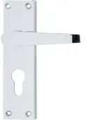 AR5000/13 Hoppe Victorian Straight Euro Profile Lock Levers on Plate - Polished Chrome (87115958)