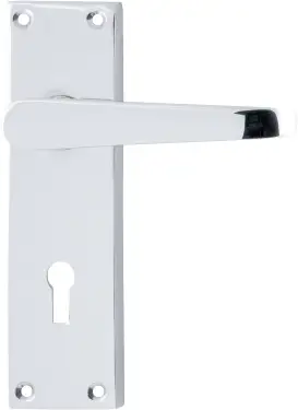 Click Here To Enlarge This Photo Of AR5000/12 Hoppe Victorian Straight Standard Key Lock Levers on Plate - Polished Chrome (87115951)