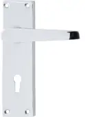 AR5000/12 Hoppe Victorian Straight Standard Key Lock Levers on Plate - Polished Chrome (87115951)