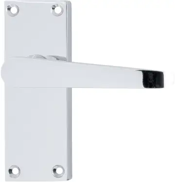 Click Here To Enlarge This Photo Of AR5000/11 Hoppe Victorian Straight Latch Levers on Plate - Polished Chrome (87115944)