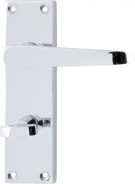 Click Here To Enlarge This Photo Of AR5000/15 Hoppe Victorian Straight Bathroom Levers on Plate - Polished Chrome (87115965)