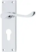 AR5001/13 Hoppe Victorian Scroll Euro Profile Lock Levers on Plate - Polished Chrome (87116063)