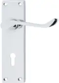 AR5001/12 Hoppe Victorian Scroll Lock Levers on Plate - Polished Chrome (87116056)