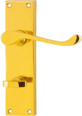 Click Here To Enlarge This Photo Of AR5001/15 Hoppe Victorian Scroll Bathroom Levers on Plate - Polished Brass (87116035)