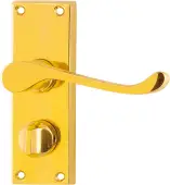 AR5001/16 Hoppe Victorian Scroll Privacy Levers on Plate - Polished Brass (87116042)