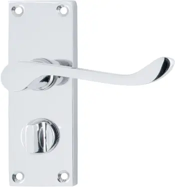 Click Here To Enlarge This Photo Of AR5001/16 Hoppe Victorian Scroll Privacy Levers on Plate - Polished Chrome (87116077)