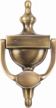 Click Here To Enlarge This Photo Of V910 195-AT Heritage Brass Urn Knocker 7 ¼" Antique Brass Finish