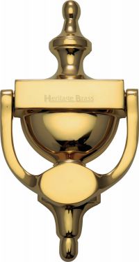 Click Here To Enlarge This Photo Of V910 195-PB Heritage Brass Urn Knocker 7 ¼" Polished Brass Finish