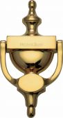 V910 195-PB Heritage Brass Urn Knocker 7 ¼" Polished Brass Finish