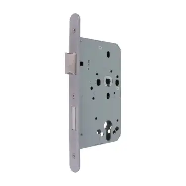 Click Here To Enlarge This Photo Of AR8100-R-60-SSS Hoppe Euro Profile DIN Sashlock Radius Forend, 60mm Backset - Satin Stainless Steel (87134294)