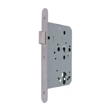 Click Here To Enlarge This Photo Of AR8101-R-60-SSS Hoppe DIN Latch Radius Forend, 60mm Backset - Satin Stainless Steel (87135238)