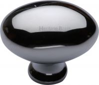 C114 38-PC Heritage Brass Cabinet Knob Victorian Oval Design 38mm Polished Chrome Finish