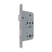 AR8103-S-60-SSS Hoppe DIN Bathroom Sashlock Square Forend, 60mm Backset - Satin Stainless Steel (87134413)