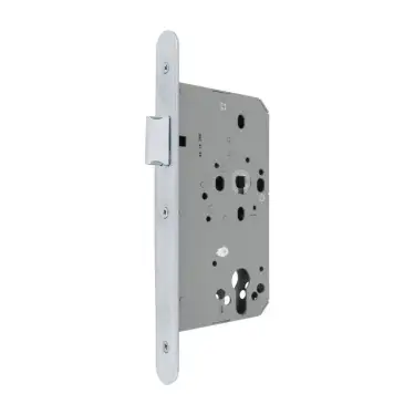 Click Here To Enlarge This Photo Of AR8104-R-60-SSS Hoppe Euro Profile DIN Nightlatch Radius Forend, 60mm Backset - Satin Stainless Steel (87134434)