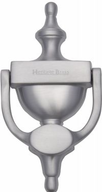 Click Here To Enlarge This Photo Of V910 195-SC Heritage Brass Urn Knocker 7 ¼" Satin Chrome Finish