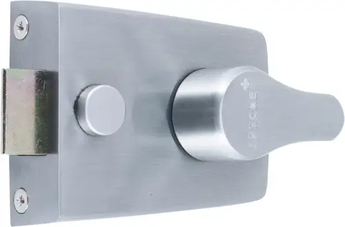 Click Here To Enlarge This Photo Of AR840-SE-PB Hoppe 60mm Standard Deadlocking Nightlatch - Silver Case c/w Polished Brass Cylinder (87108519)
