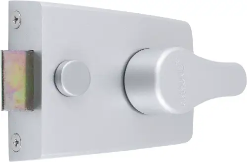Click Here To Enlarge This Photo Of AR840-SE-SC Hoppe 60mm Standard Deadlocking Nightlatch - Silver Case c/w Satin Chrome Cylinder (87108520)