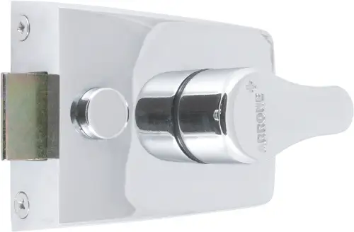 Click Here To Enlarge This Photo Of AR840-PC-PC Hoppe 60mm Standard Deadlocking Nightlatch - Polished Chrome Case c/w Cylinder (87108523)
