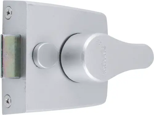 Click Here To Enlarge This Photo Of AR845-SE-SC Hoppe 40mm Narrow Style Deadlocking Nightlatch - Silver Case c/w Satin Chrome Cylinder (87108525)