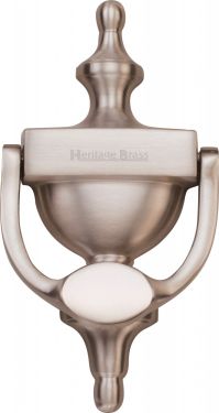 Click Here To Enlarge This Photo Of V910 195-SN Heritage Brass Urn Knocker 7 ¼" Satin Nickel Finish