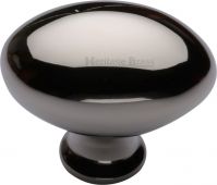 C114 38-PNF Heritage Brass Cabinet Knob Victorian Oval Design 38mm Polished Nickel Finish
