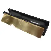 AFTLBFXC/30PB Astroflame FX Telescopic Intumescent Letter Box (30min) 12 inch Solid Brass (ABS Plastic Black Frame)