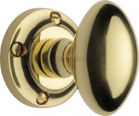 V960-PB Heritage Brass Mortice Knob on Rose Suffolk Design Polished Brass Finish