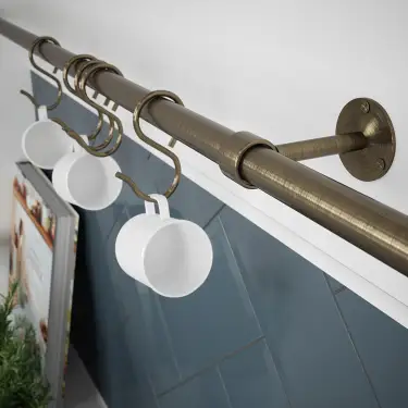 Click Here To Enlarge This Photo Of KU1000AAB Rothley Utensil Rail Kit 19mm x 1000mm - Antique Brass