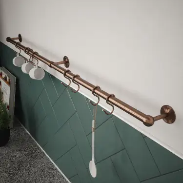 Click Here To Enlarge This Photo Of KU1000AAC Rothley Utensil Rail Kit 19mm x 1000mm - Antique Copper