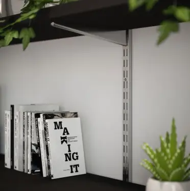 Click Here To Enlarge This Photo Of KTSK04/63 Rothley Twin Slot Shelving Kit in Krome 120mm Brackets (x4) & 1600mm Uprights (x2)