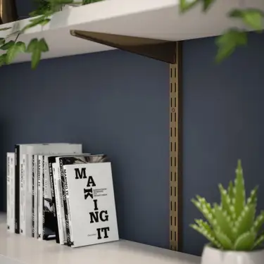 Click Here To Enlarge This Photo Of KTSAB10/78 Rothley Twin Slot Shelving Kit In Antique Brass 270mm Brackets (x6) & 1980mm Uprights (x2)