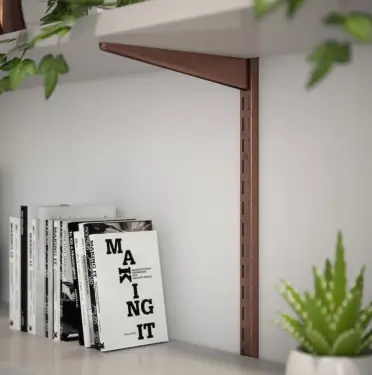 Click Here To Enlarge This Photo Of KTSAC08/48 Rothley Twin Slot Shelving Kit In Antique Copper 220mm Brackets (x4) & 1220mm Uprights (x2)
