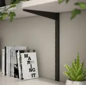 KTSMB08/63 Rothley Twin Slot Shelving Kit In Matt Black 220mm Brackets (x4) & 1600mm Uprights (x2)