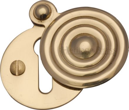 Click Here To Enlarge This Photo Of V972-PB Heritage Brass Covered Keyhole Reeded Polished Brass Finish