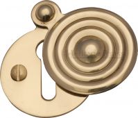 V972-PB Heritage Brass Covered Keyhole Reeded Polished Brass Finish