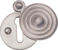 V972-SN Heritage Brass Covered Keyhole Reeded Satin Nickel Finish