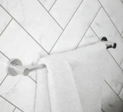 Click Here To Enlarge This Photo Of BTR40SB Rothley Round Towel Rail 450mm Brushed Silver
