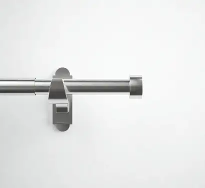 Click Here To Enlarge This Photo Of CEMBSSFBS Rothley Extendable Curtain Pole Kit 1250-2160mm Brushed Stainless with Stud