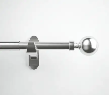 Click Here To Enlarge This Photo Of CESBSSOBS Rothley Extendable Curtain Pole Kit 710-1200mm Brushed Stainless with Orb