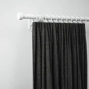 Click Here To Enlarge This Photo Of CESMWSFMW Rothley Extendable Curtain Pole Kit 710-1200mm Matt White with Stud