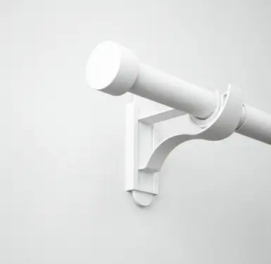 Click Here To Enlarge This Photo Of CESMWSFMW Rothley Extendable Curtain Pole Kit 710-1200mm Matt White with Stud