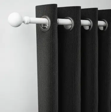 Click Here To Enlarge This Photo Of CESMWSOMW Rothley Extendable Curtain Pole Kit 710-1200mm Matt White with Orb