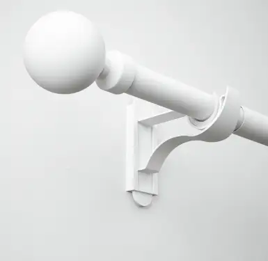 Click Here To Enlarge This Photo Of CESMWSOMW Rothley Extendable Curtain Pole Kit 710-1200mm Matt White with Orb