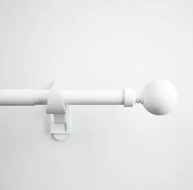 Click Here To Enlarge This Photo Of CESMWSOMW Rothley Extendable Curtain Pole Kit 710-1200mm Matt White with Orb