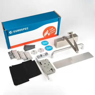 Click Here To Enlarge This Photo Of FDPC1 - Carlisle Brass Eurospec FD30 Commercial Fire Door Pack - Push/Pull with DIN Euro Deadlock