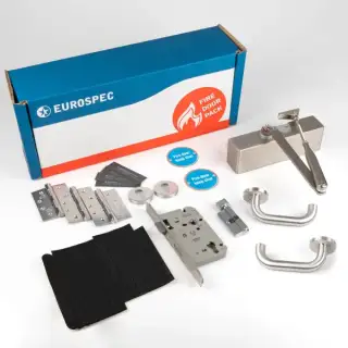 FDPC3 - Carlisle Brass Eurospec FD30 Commercial Fire Door Pack - Lever with DIN Euro Sashlock