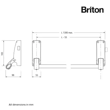 Click Here To Enlarge This Photo Of BRITON 378.SE Single Door Push Bar Panic Latch - Silver