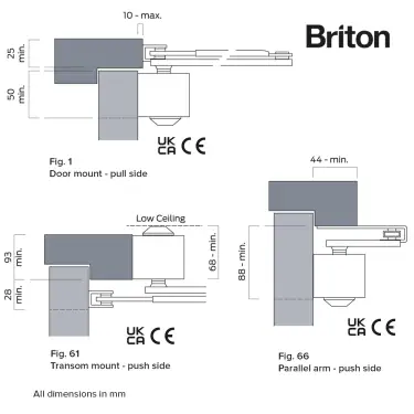 Click Here To Enlarge This Photo Of BRITON 2003.SES Fixed Power Size 3 Overhead Door Closer - Silver