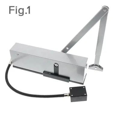 Click Here To Enlarge This Photo Of BRITON 9963/01 Fixed Power Size 3 Electromagnetic Hold Open/Free Swing Door Closer - Silver (Fig 1 - Pull Side Mounted)