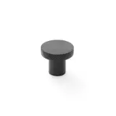 AW802-30-BL - Alexander & Wilks Hanover Knurled Circular Cupboard Knob 30mm - Black